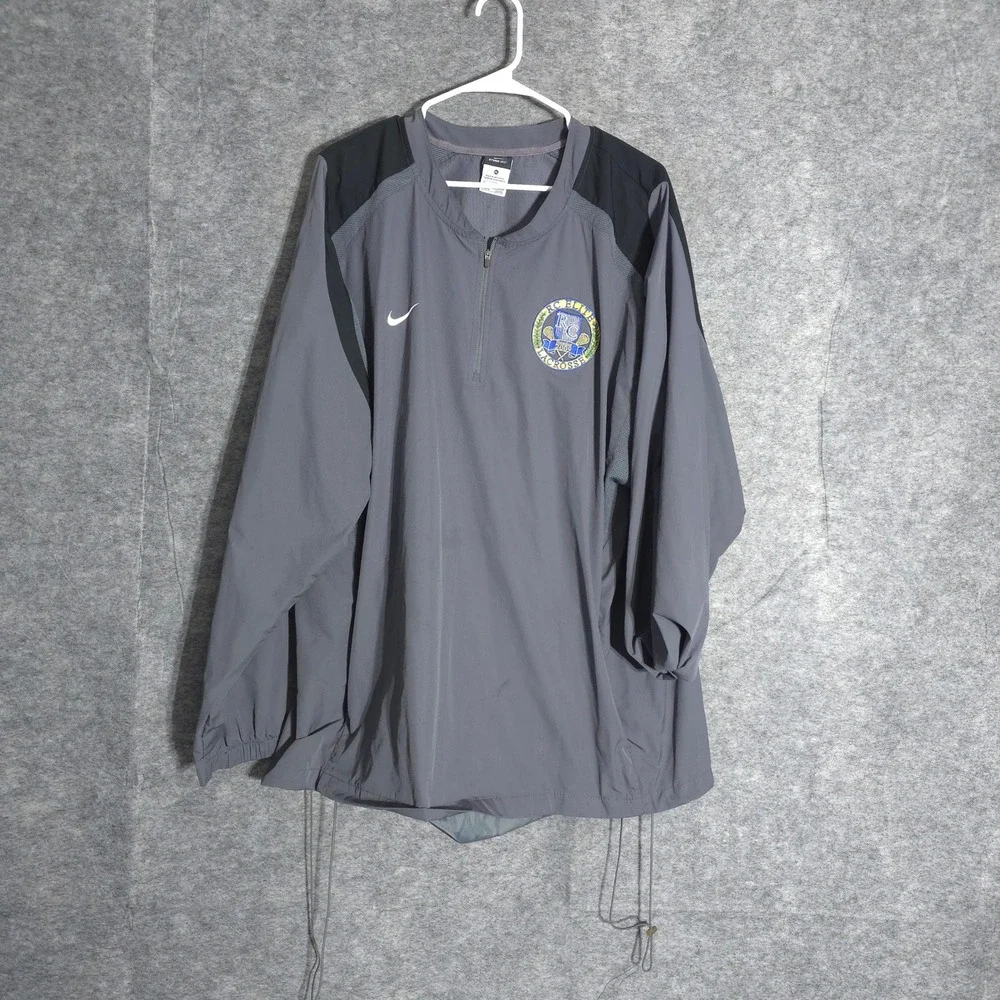 Nike Storm-FIT Pullover Men XL Gray RC Elite Lacrosse 1/4 Zip Windbreaker 359725